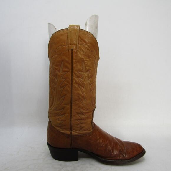 NOCONA Mens Size 8 D Two Tone Brown Leather Smooth Ostrich Cowboy Western Boots main image 5